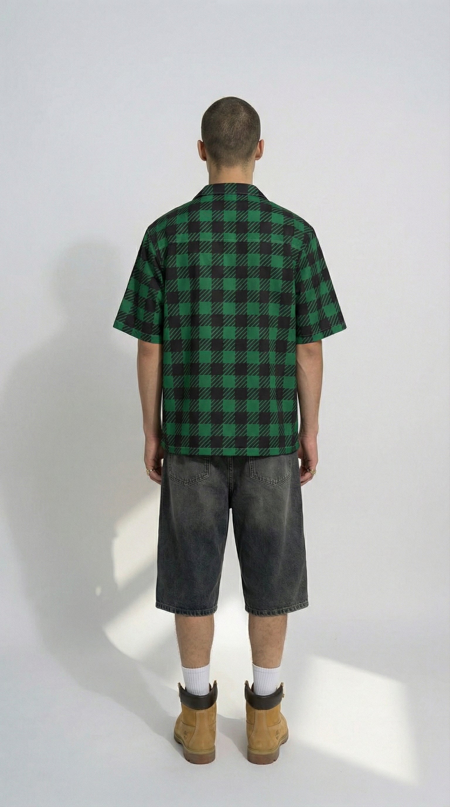 Green Patten Button Shirt